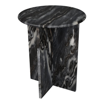 Javier 14" Contemporary Natural Marble Handmade X-Shaped End Table - JONATHAN Y